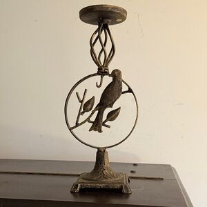 Cast Iron Style Bird Candle Holder